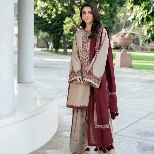 Winter stuff Zara Embroidered 3pcs