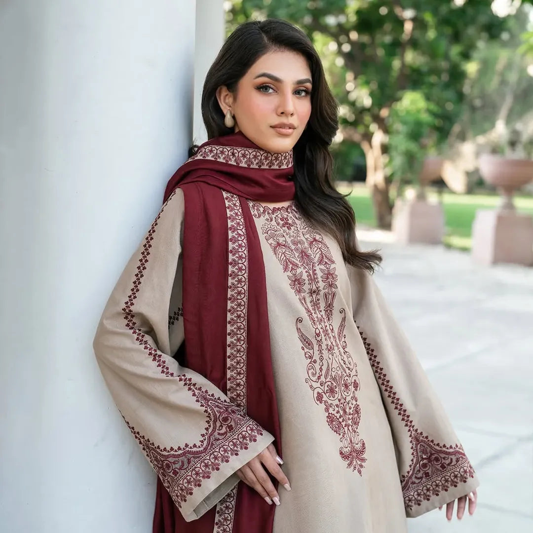 Winter stuff Zara Embroidered 3pcs